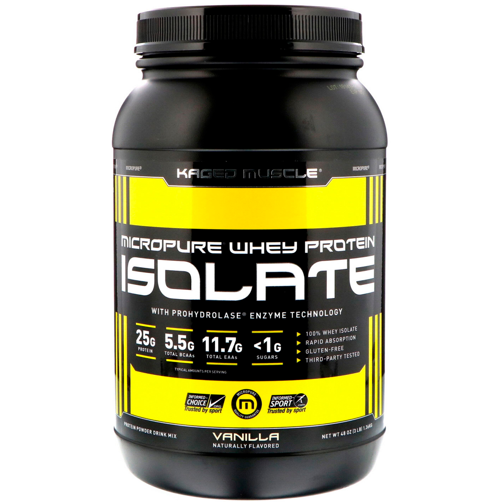 WHEY PROTEIN ISOLATE 3lb vanilla - Kaged Muscle