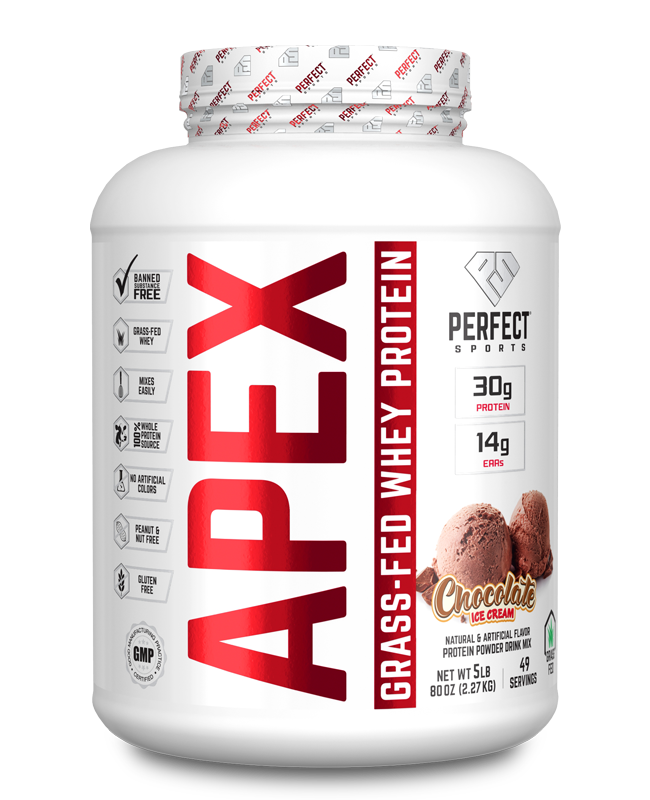 APEX Grass-Fed Pure Whey Protein 5lbs Chocolate Ice Cream - PERFECT Sports