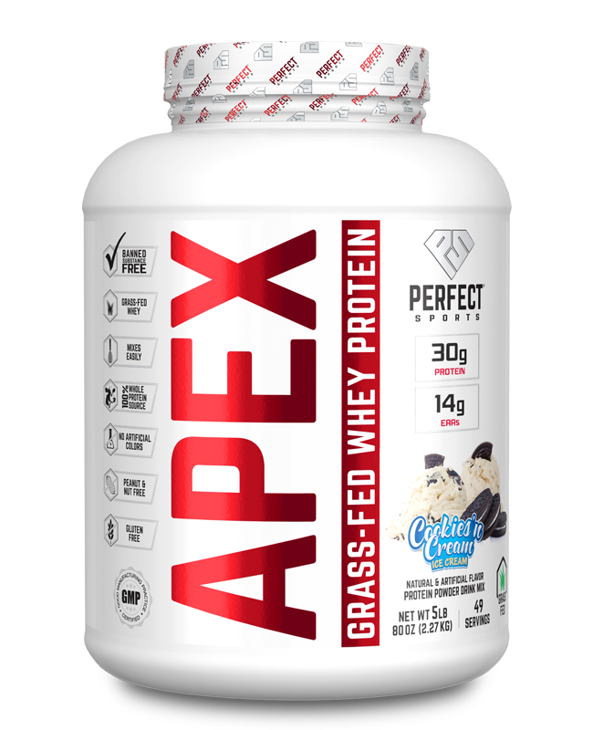APEX Grass-Fed Pure Whey Protein 5lbs Cookies ‘n Cream - PERFECT Sports