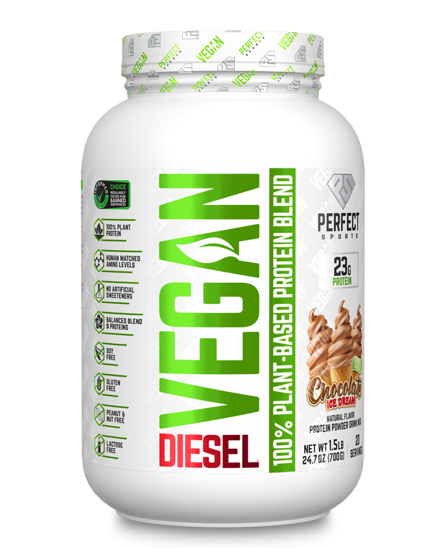 DIESEL Vegan 100% Plant-Based Protein 1.5lb Chocolate - PERFECT Sports