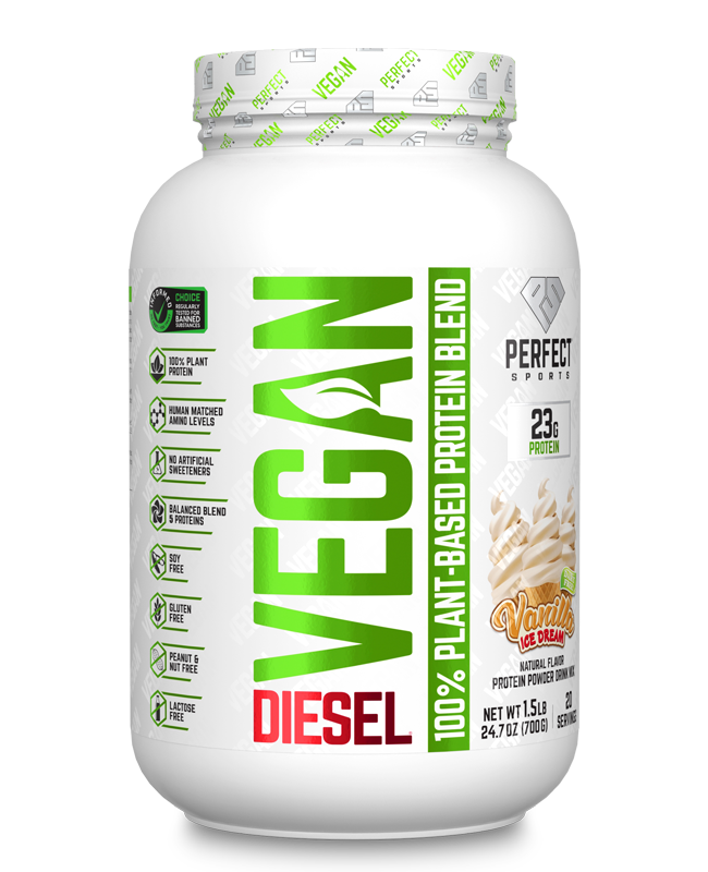 DIESEL Vegan 100% Plant-Based Protein 1.5lb Vanilla - PERFECT Sports