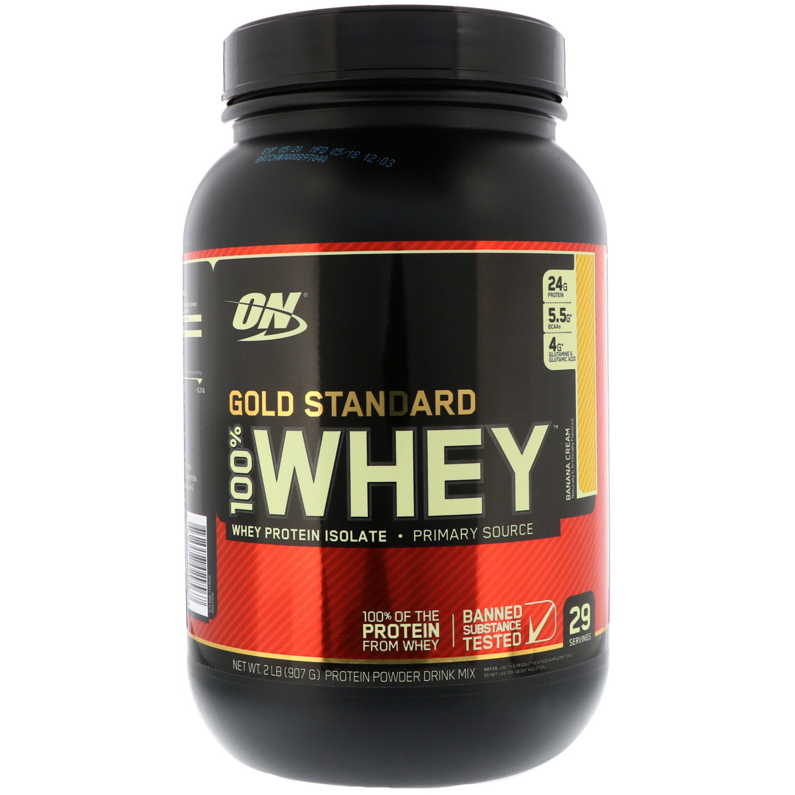 100% Whey Gold Standard 2lb banan. - ON